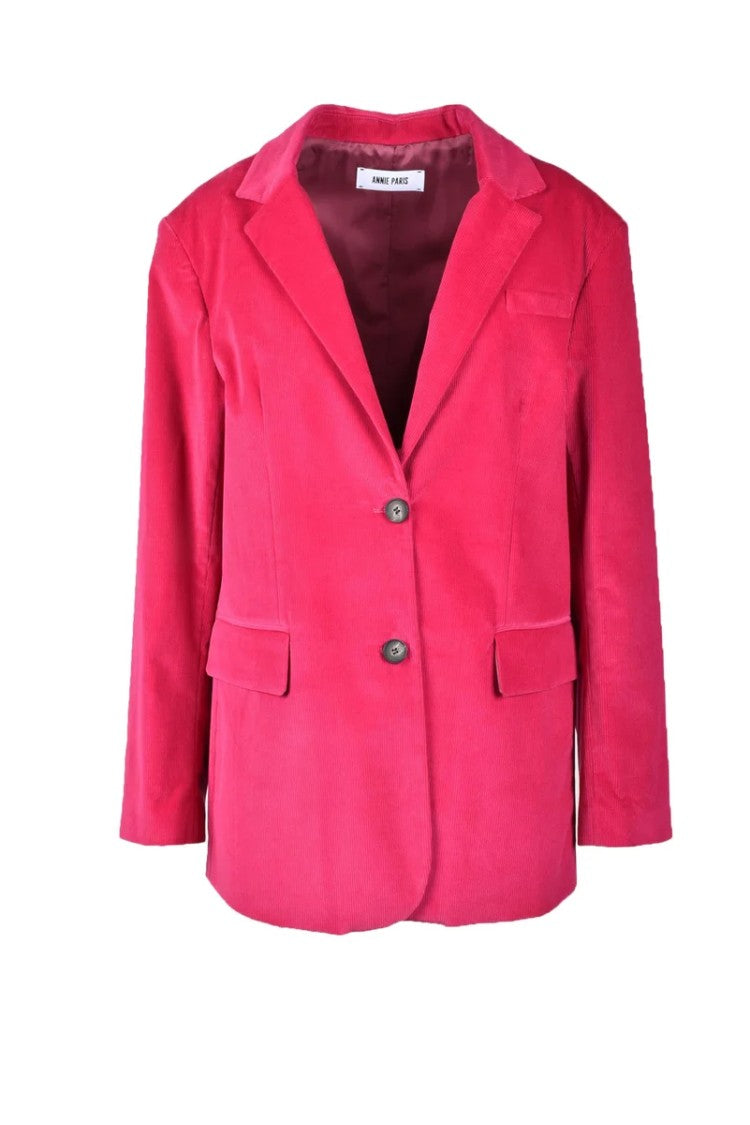 Annie Paris Tailored Fuchsia Jacket With Classic Lapel