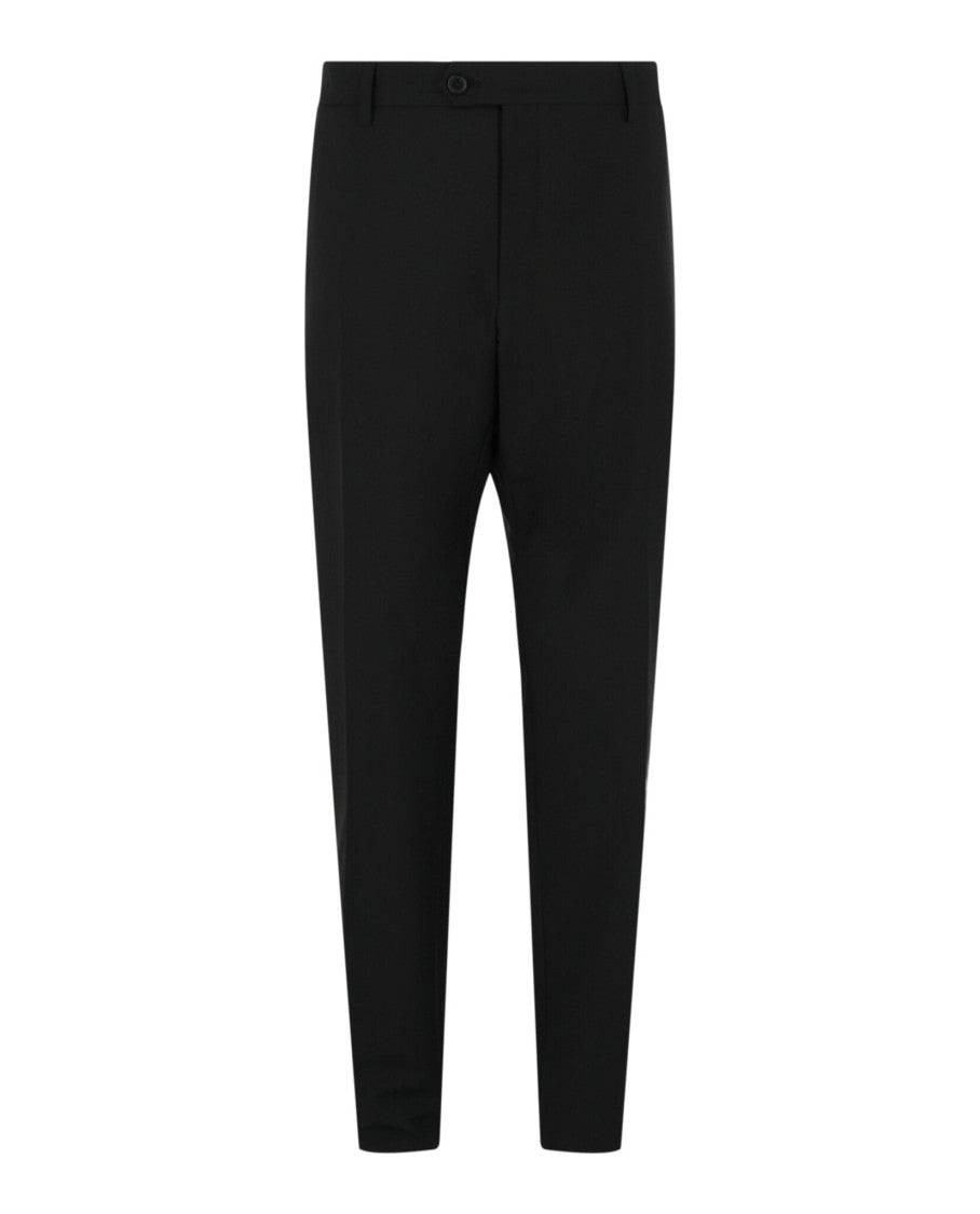 Ferragamo High-Rise Straight Leg Trousers With Whipstitched Hem