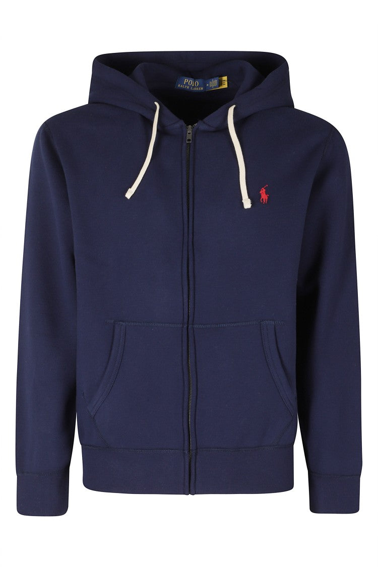 Polo Ralph Lauren Navy Hooded Cotton-Blend Sweatshirt