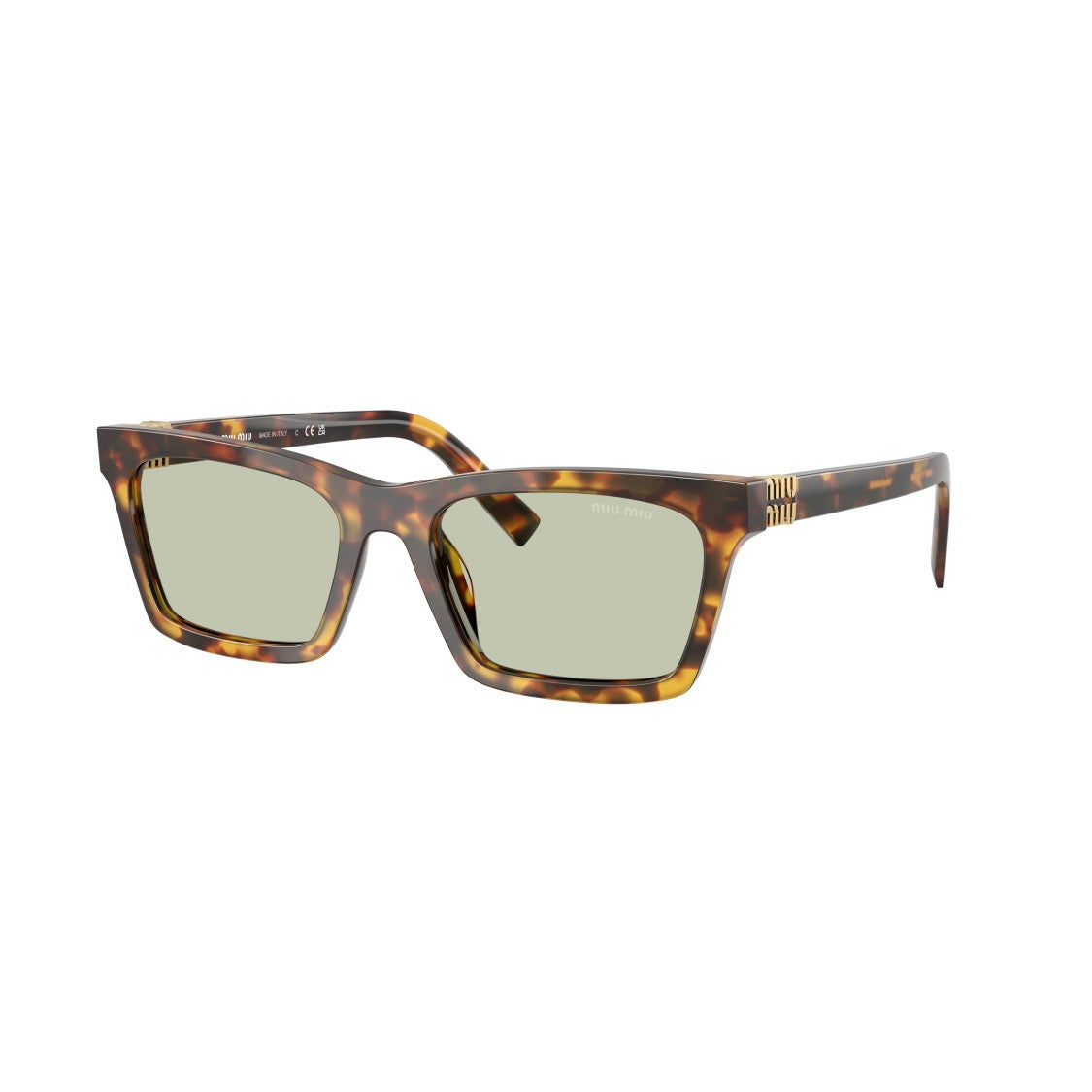 Miu Miu 0Mu A05s Rectangular Tortoiseshell Acetate Sunglasses