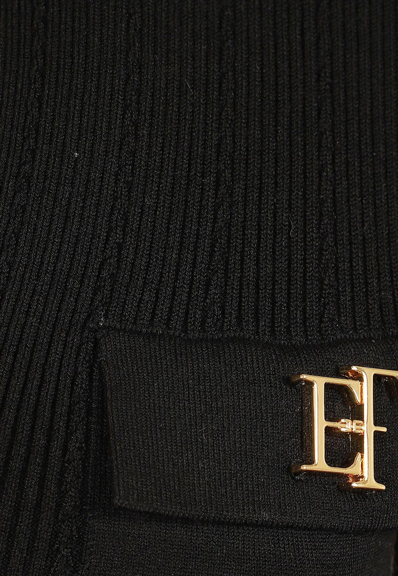 Elisabetta Franchi Flat-Rib Tricot Knit Bodysuit