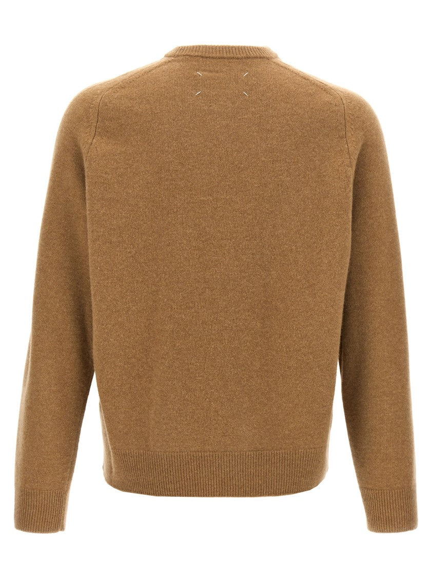 Maison Margiela Used-Effect Wool Sweater With Crew Neck