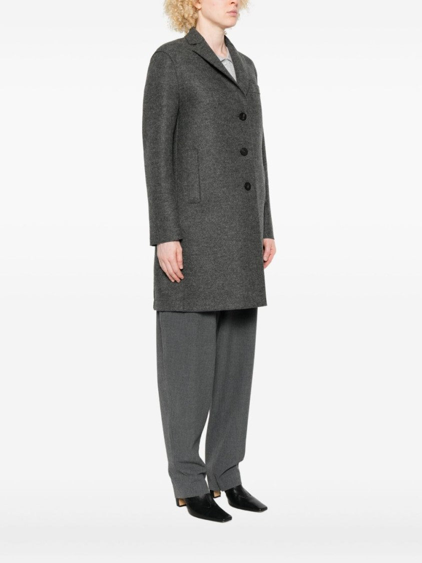 Harris Wharf London Tailored Mid-Length Grey Wool Coat