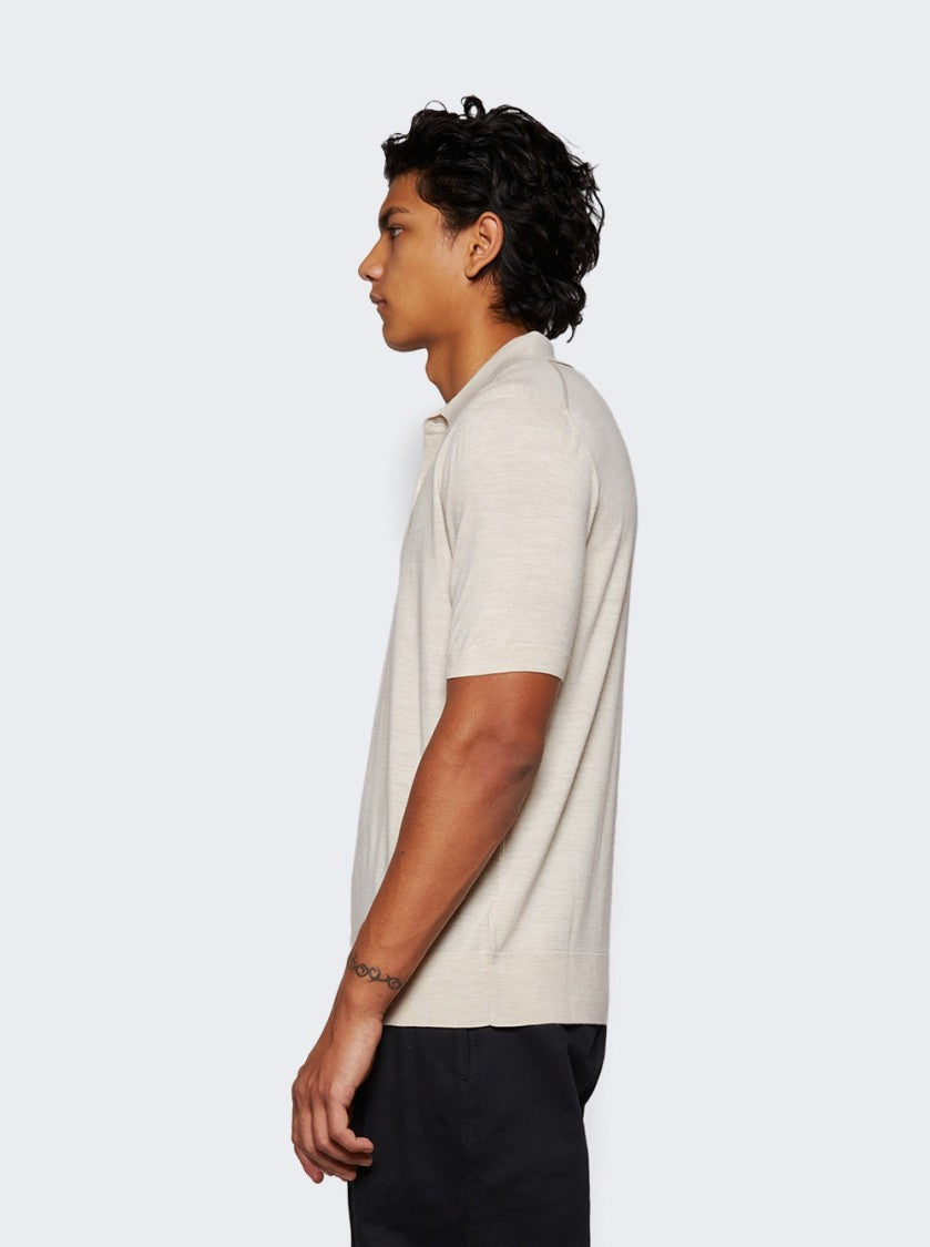 Burberry Wool Polo Shirt Nutmeg