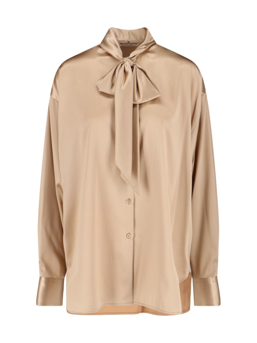 Ermanno Scervino Lavallière Silk Shirt – Ivory