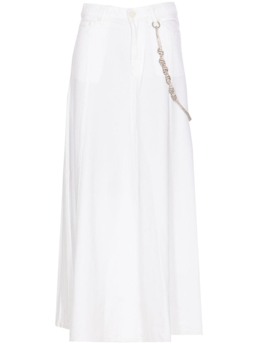 Pinko Wide-Leg White Skirt
