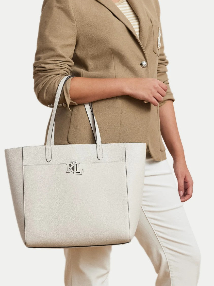 Lauren Ralph Lauren White Recycled Nylon Tote Bag