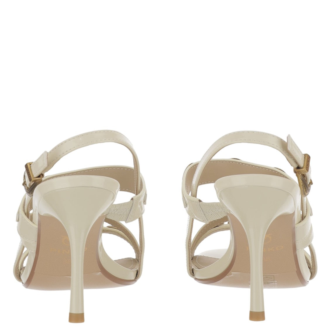 Pinko High-Heeled Sandals With Gold Detailing