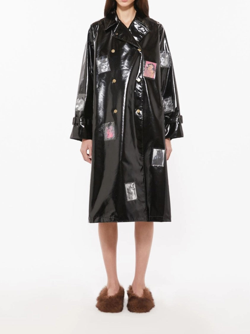 Weekend Black Opera Glossy Belted Trench Coat