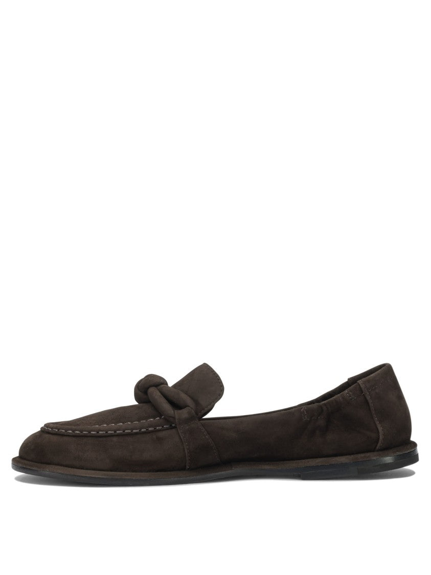 Pomme D'or Classic Moccasin Loafers With Decorative Knotted Strap