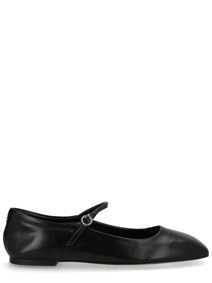 Aeydē Neutrals Uma Mary-Jane Pointed Leather Flats