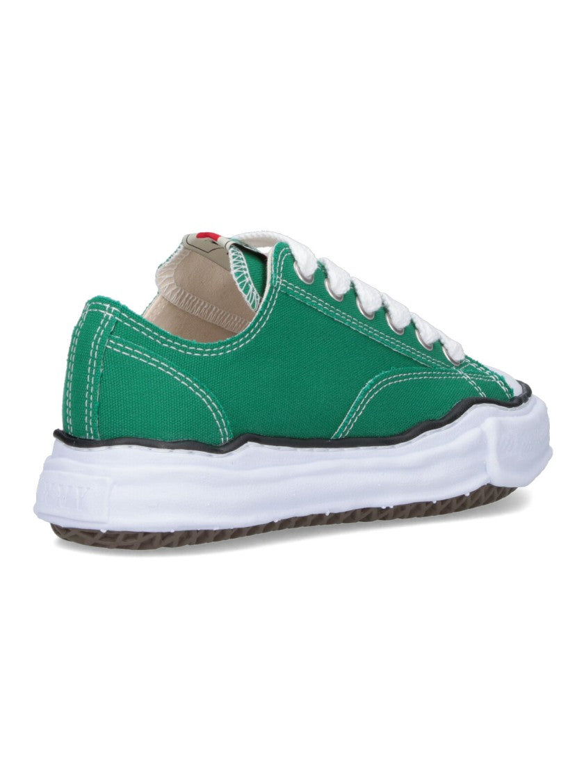 Maison Mihara Yasuhiro Vibrant Green Low-Top Sneakers With Minimalistic Detailing