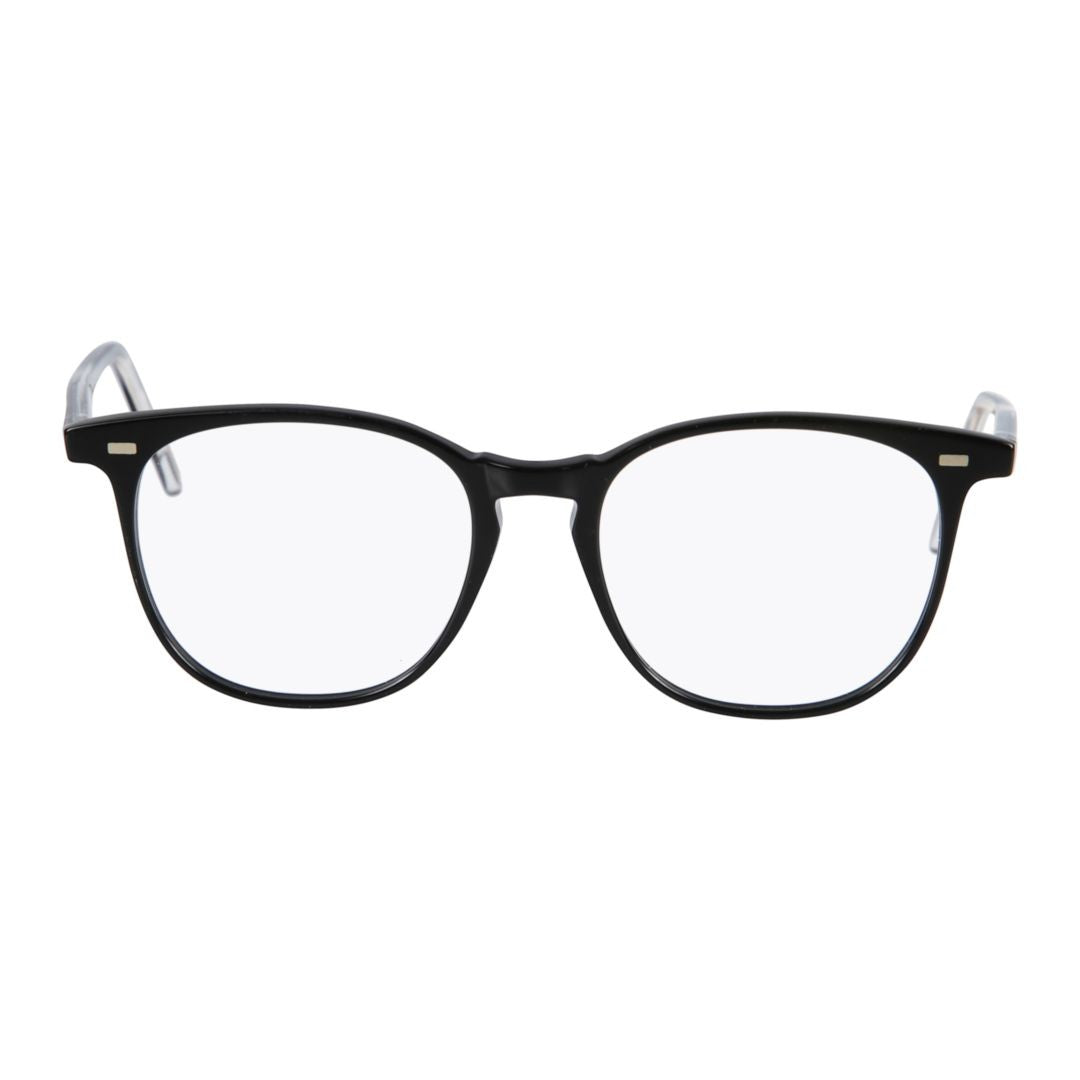 Kador Simple Rounded Rectangular Frame Eyeglasses With Metallic Accents