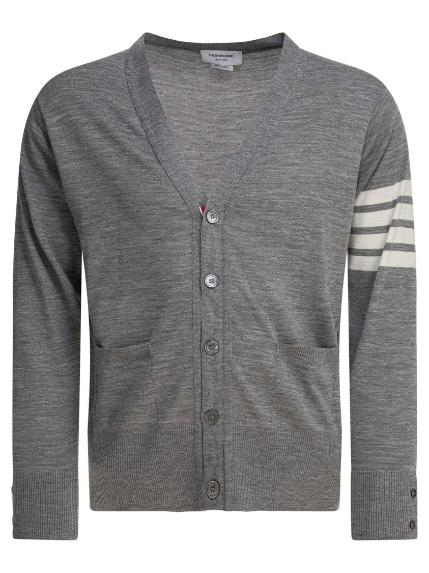 Thom Browne Classic V-Neck Cardigan In Fine Merino Wool