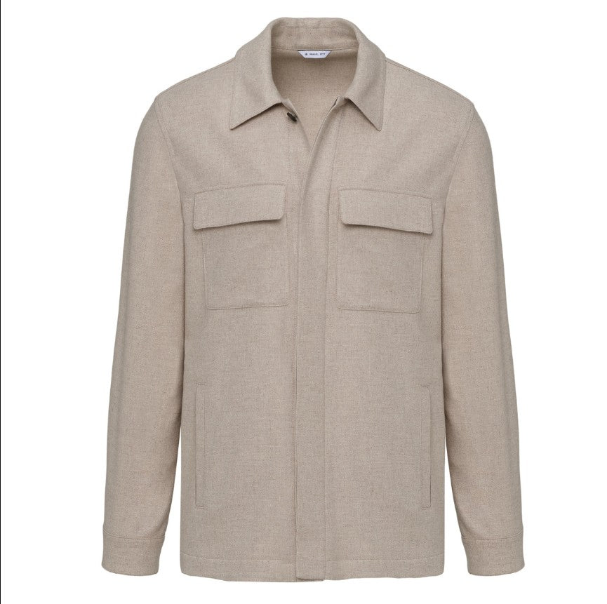 Manuel Ritz Beige Fresco Wool Blazer Shirt Jacket