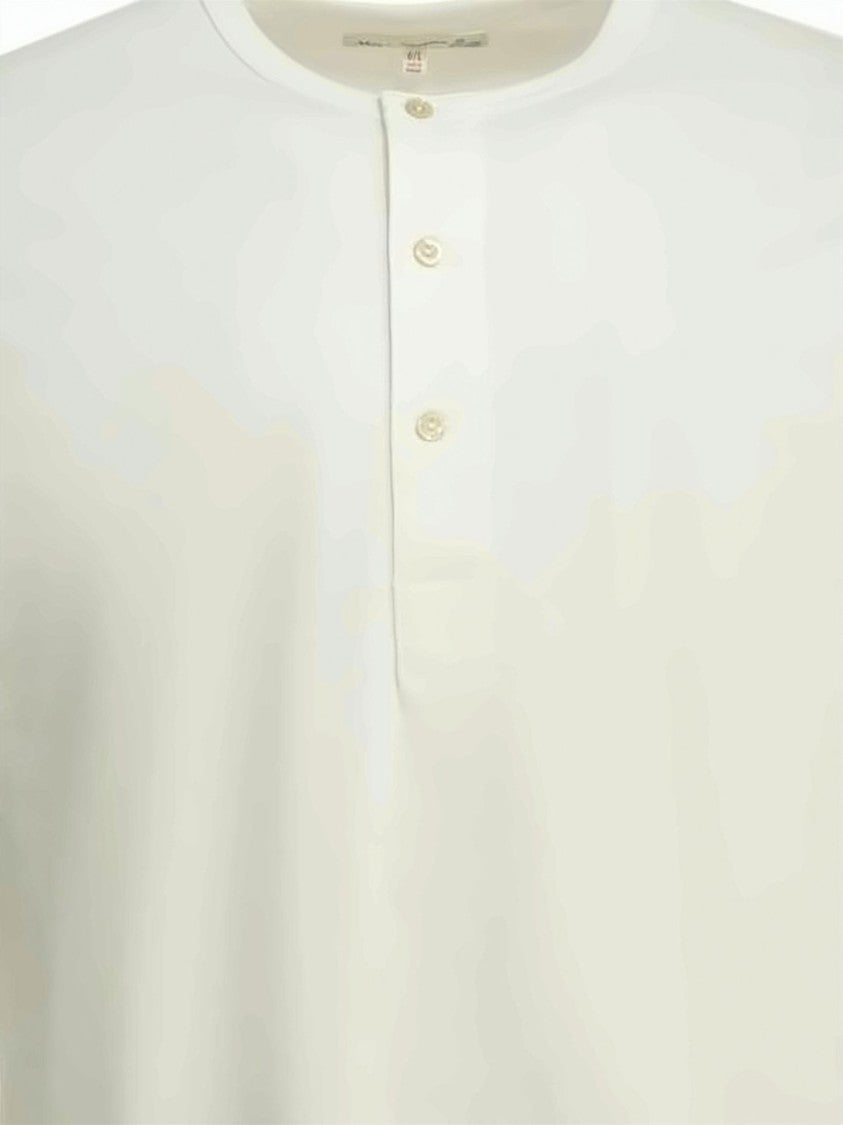 Merz B. Schwanen Short-Sleeve Henley Shirt With Three-Button Placket