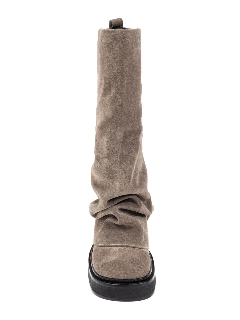 The Attico Slouchy Suede Boots With Sole