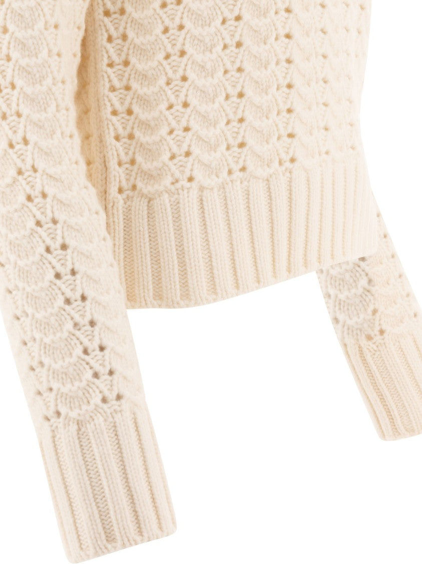 Aspesi Pointelle Knit Crew Neck Sweater
