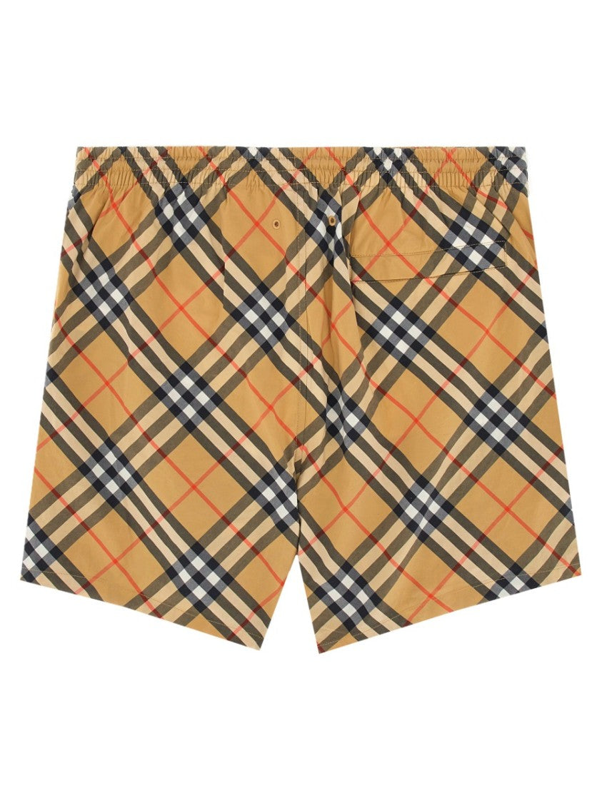 Burberry Check Pattern Nylon Swim Shorts