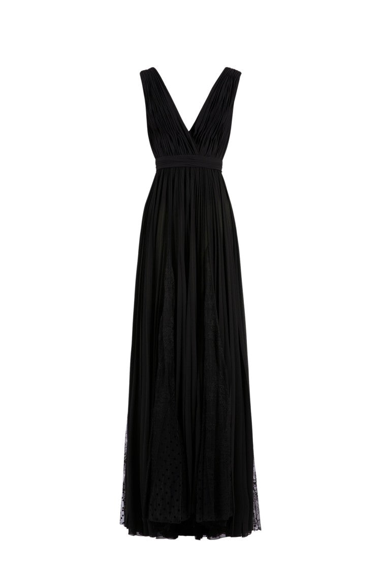 Saiid Kobeisy Pleated Dress With Lace