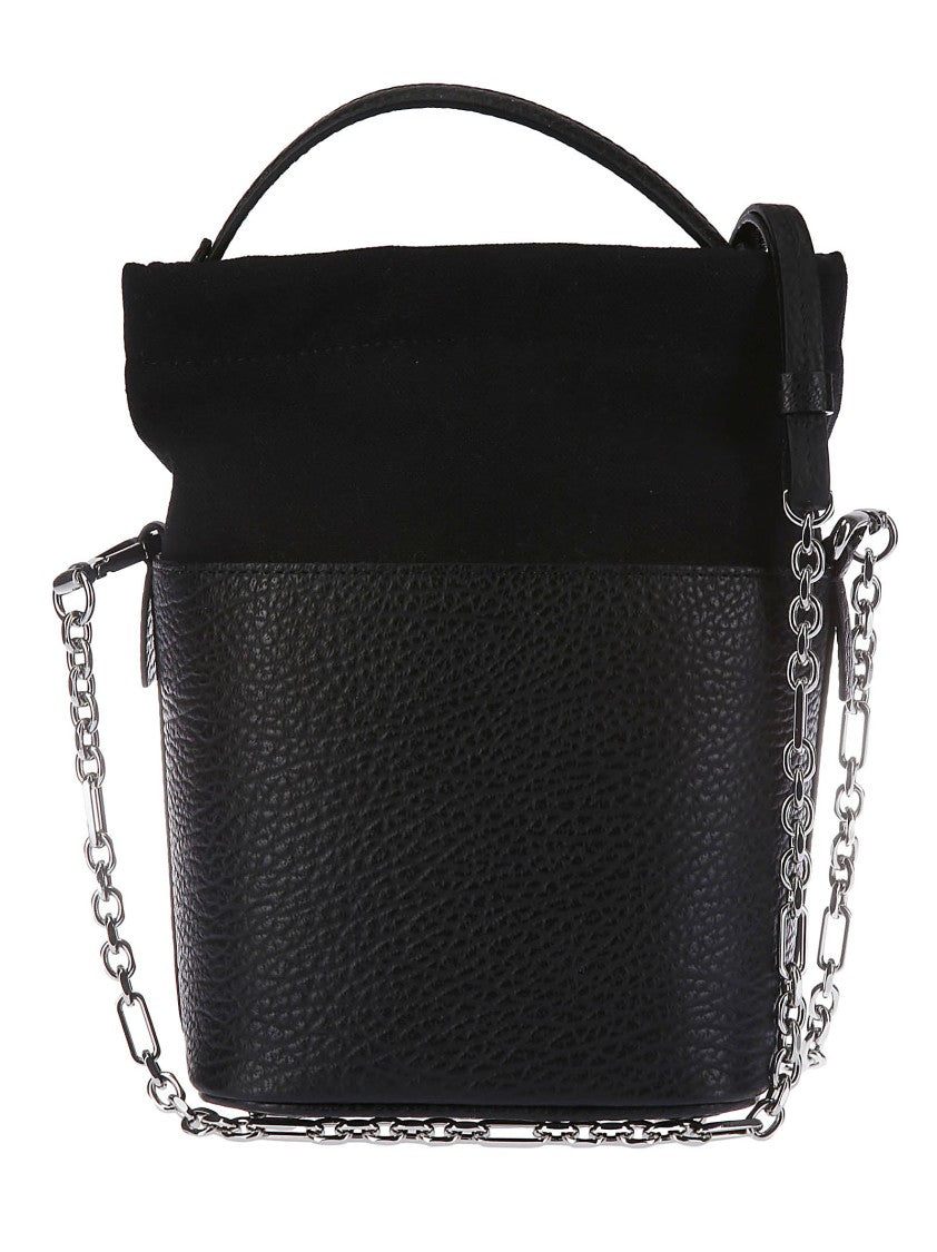 Maison Margiela Leather Bucket Bag With Drawstring Closure