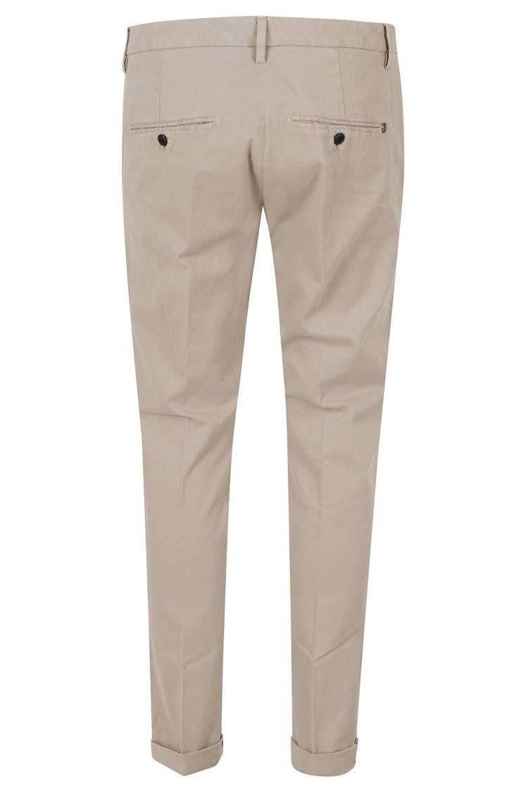 Dondup Straight-Leg Sand Gabardine Pants With Refined Details