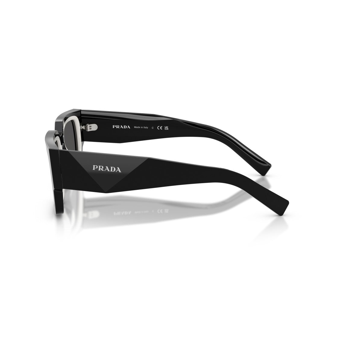 Prada 0Pr B17s Rectangular Black Acetate Sunglasses