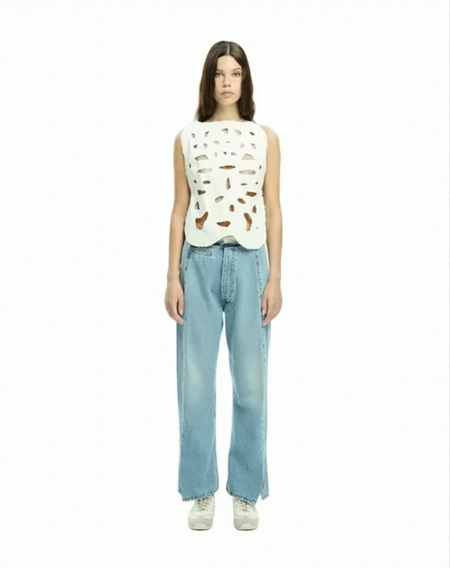 Mlo Washed Relaxed Straight-Leg Denim Pants