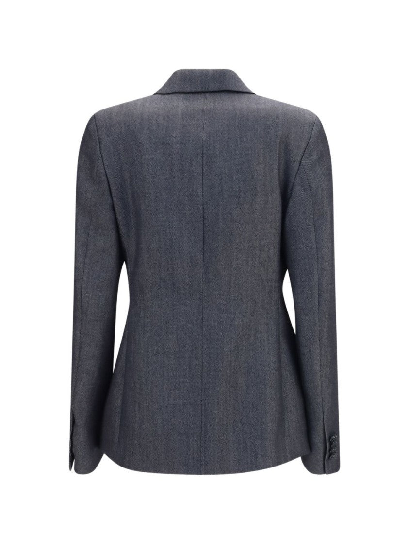 Balenciaga Double-Breasted Tailored Denim Blazer Jacket