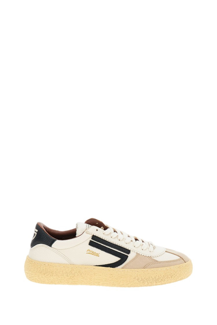 Puraai White 1.01 Vintage Vegan Leather Sneakers
