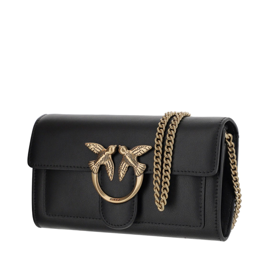 Pinko Black Love Simply Leather Shoulder Bag