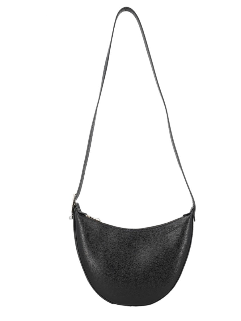 Longchamp Black Crescent Textured Leather Shoulder Bag