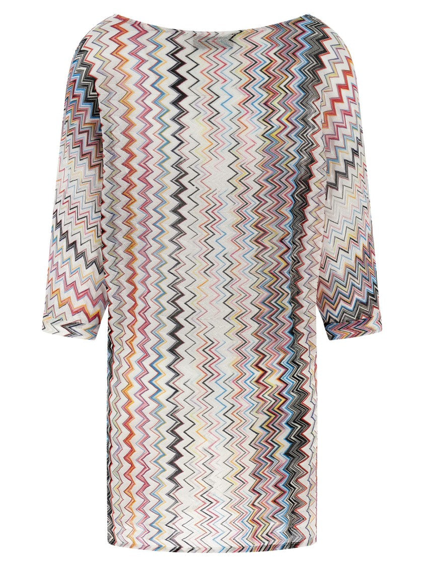 Missoni Zigzag Pattern Knit Top With Round Neckline