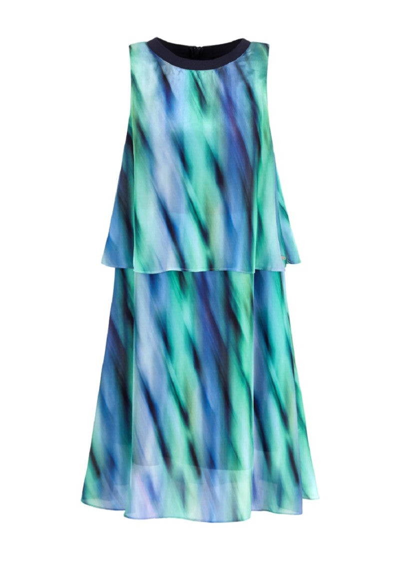 Armani Exchange Layered Abstract Pattern Mini Dress Crew