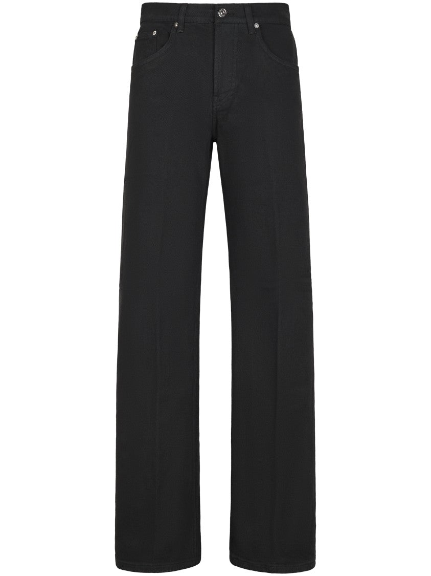 Dondup Wide Leg Trousers With Classic Five-Pocket Design