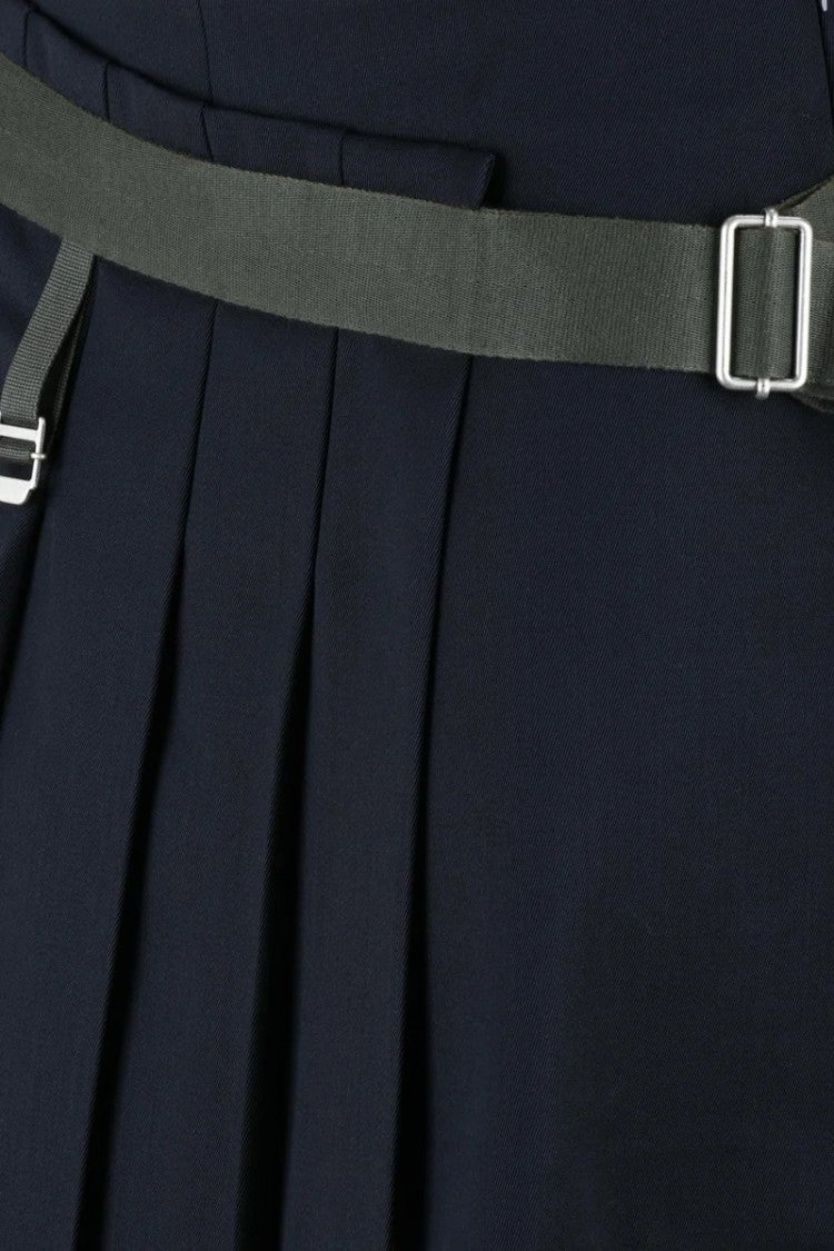 Seafarer Mini Wrap Skirt Wool Stretch - Blue