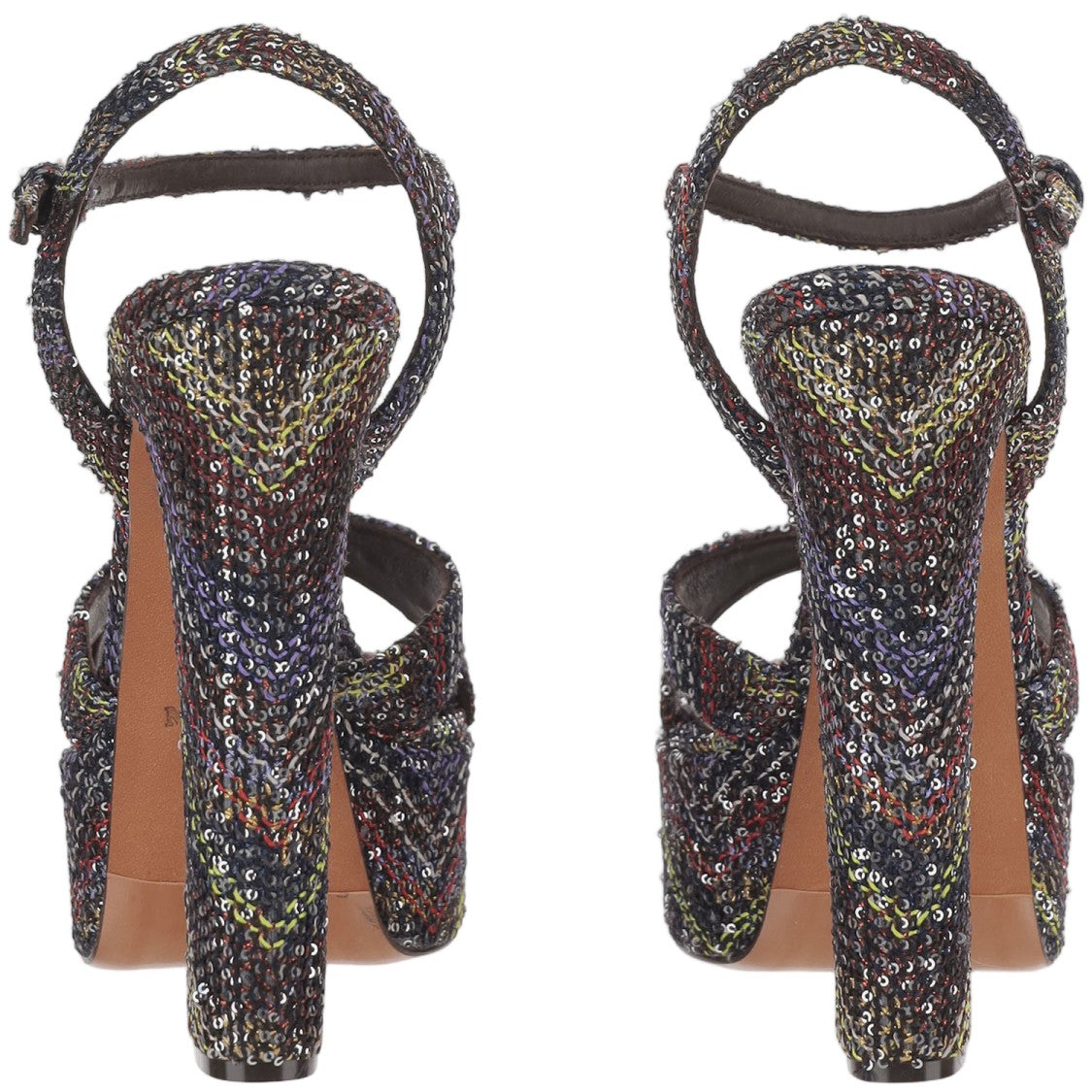 Missoni Multicolored Platform Sandals With Zigzag Pattern