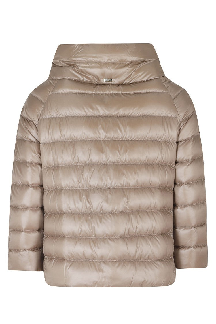 Herno Neutral Sofia Crater Neck Jewel Sleeves Polyamide Down Jacket