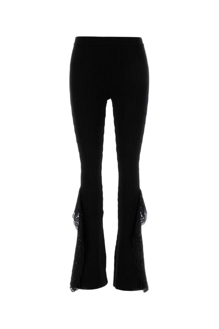 Blumarine Black Knit Flared Leg Pant