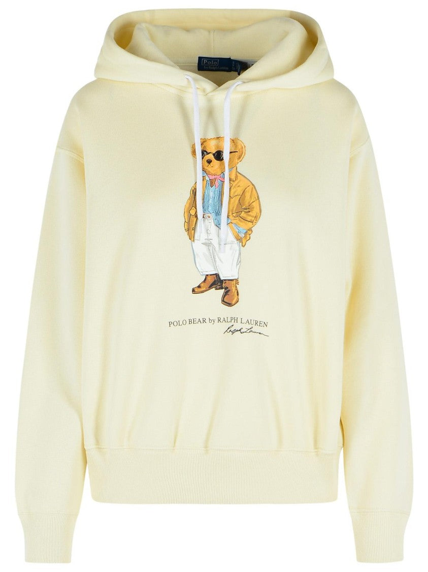 Polo Ralph Lauren Cream Cotton Blend Sweatshirt With Iconic 'Polo Bear' Design