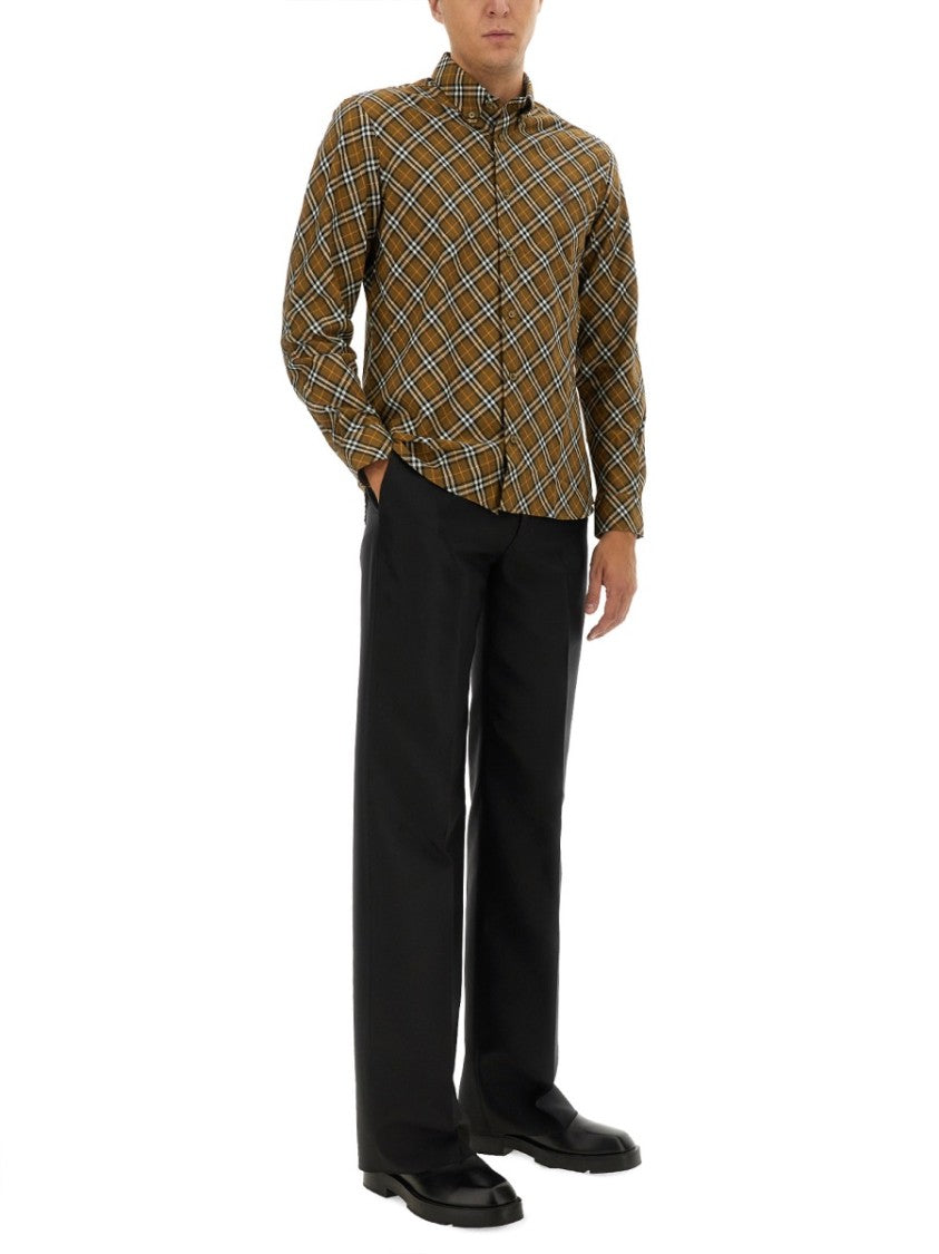 Burberry Classic Plaid Check Shirt With Button-Down Collar