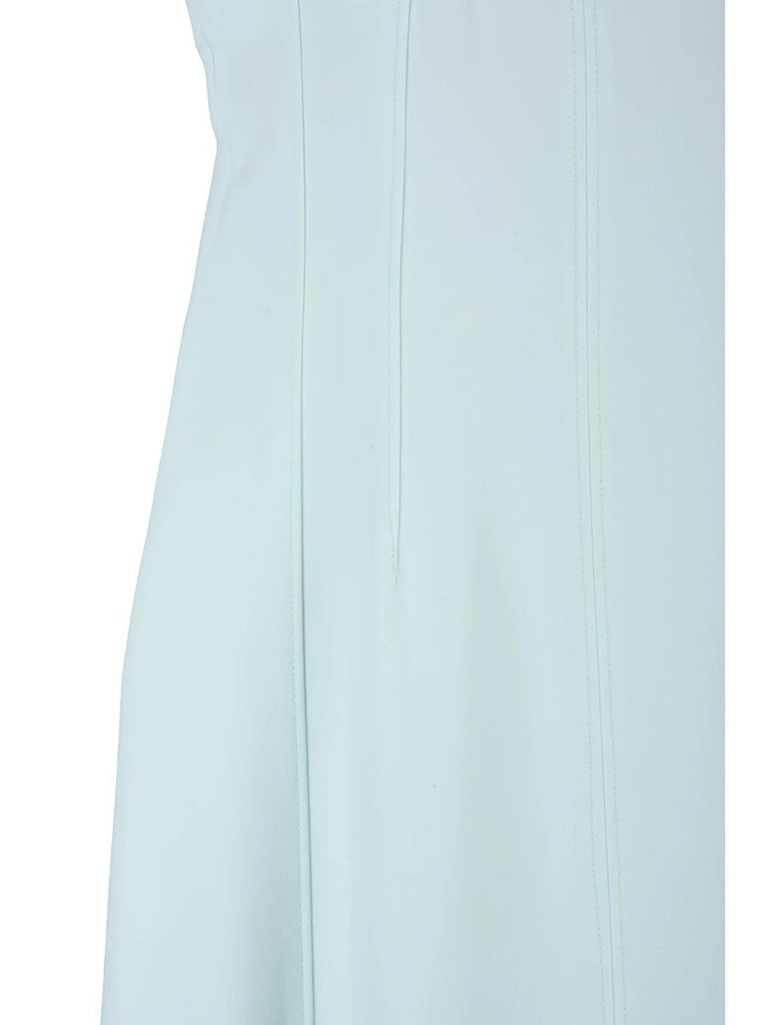 Elisabetta Franchi Mint Green Flared Bandeau Viscose-Blend Midi Dress