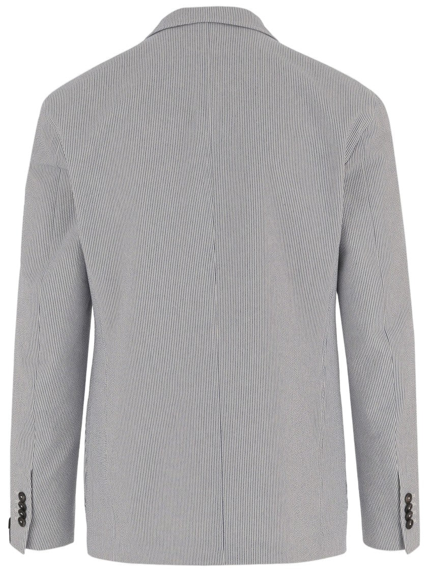 Tagliatore Multi Striped Single-Breasted Cotton-Blend Jacket