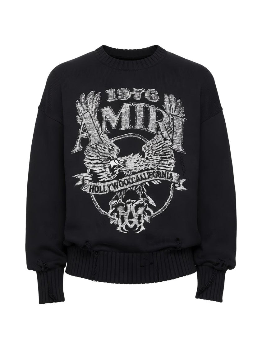 Amiri Relaxed Fit Black Graphic Sweater