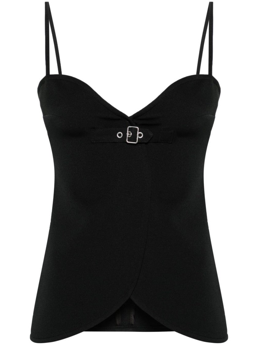 Courrèges Black Twill Weave Top