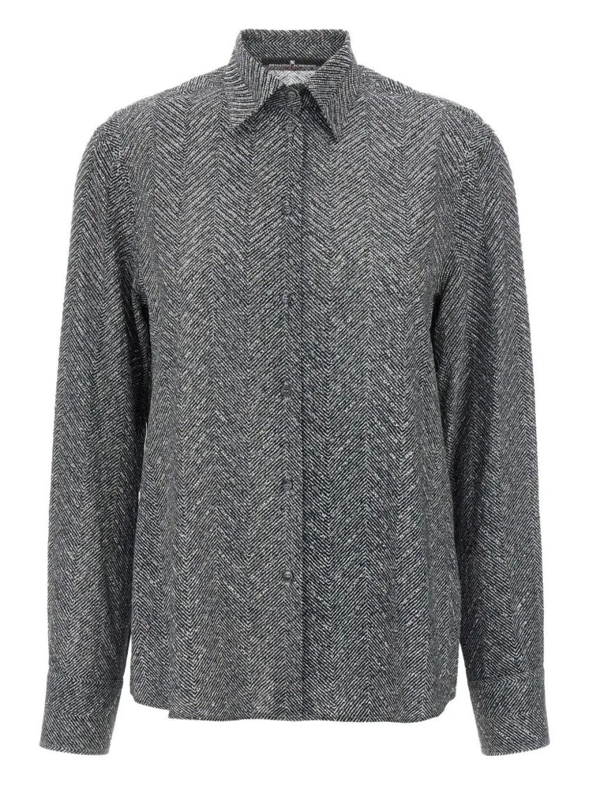 Ermanno Scervino Herringbone Patterned Viscose Shirt