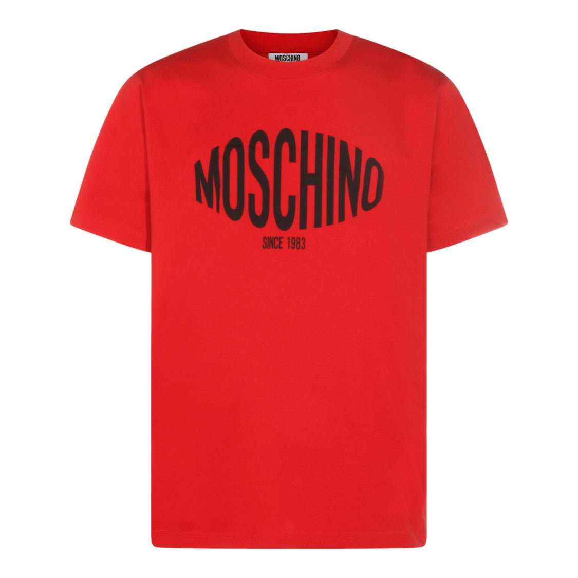 Moschino Short-Sleeve Red T-Shirt With Bold Moschino Graphic