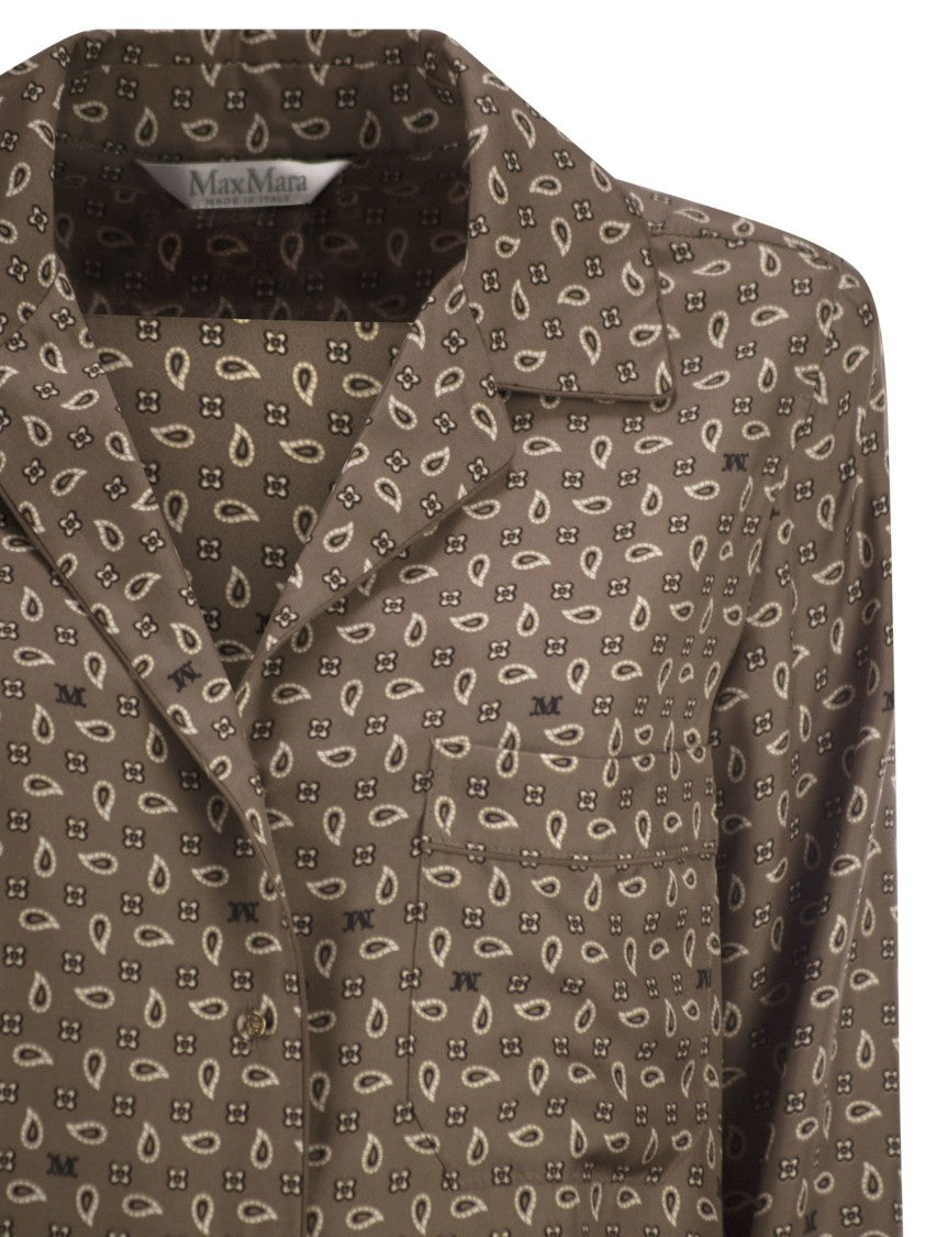 Max Mara Mxmdisco - Semi-Fitted Printed Silk Shirt