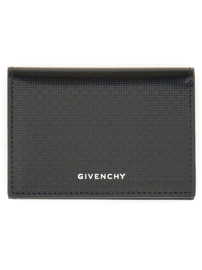 Givenchy Textured Leather Cardholder With Snap Closure
