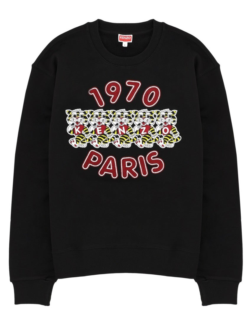 Kenzo Black Kenzo Wild Tiger Cotton Sweatshirt